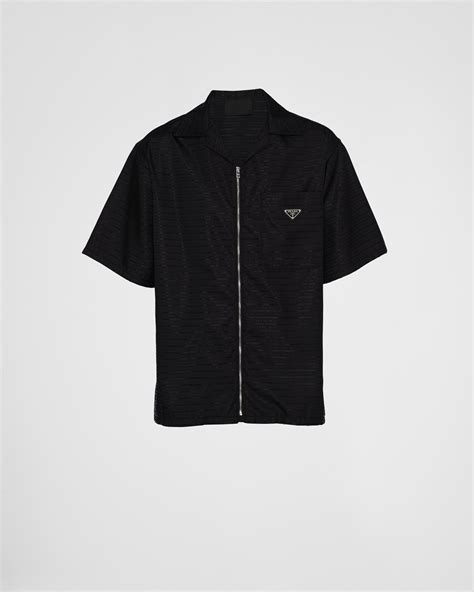 camicia prada uomo nera|Camicia In Nappa Nero .